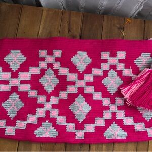 Wayuu Tribe Pink and Gray Clutch